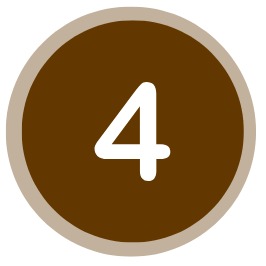 Brown circular icon with a beige border and the white number 4 in the center.